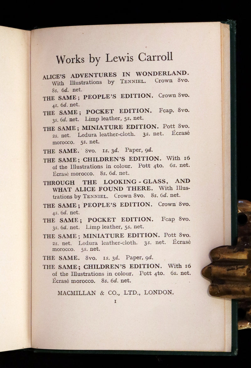1932 Rare Centenary Edition - Alice's Adventures in Wonderland by Lewis Carroll.