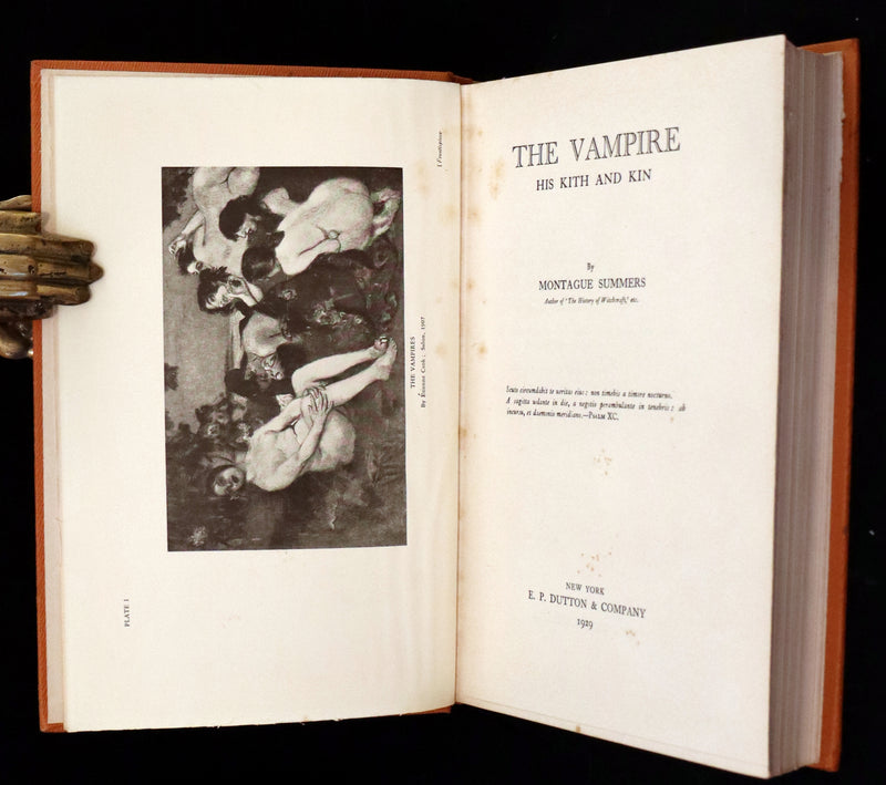 1929 Rare First Edition - THE VAMPIRE, His Kith and Kin by Rev. Montague Summers.