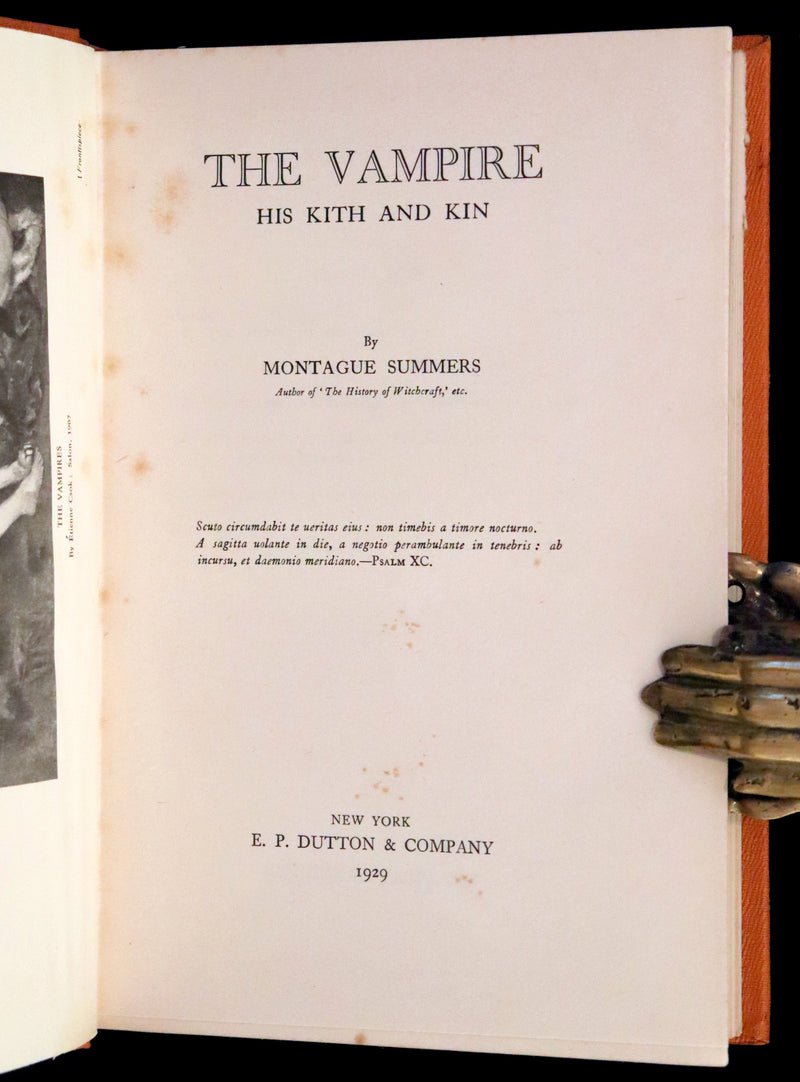 1929 Rare First Edition - THE VAMPIRE, His Kith and Kin by Rev. Montague Summers.