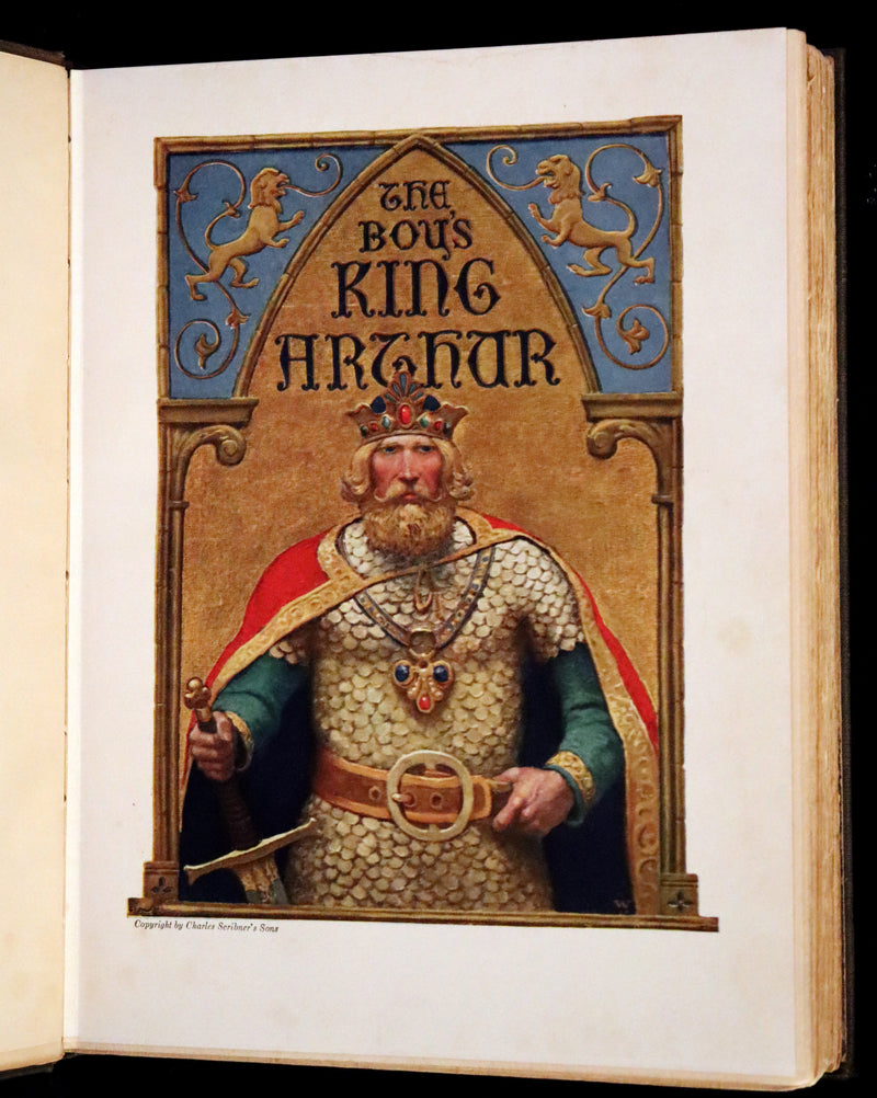 1917 Scarce First Edition - The Boy's King Arthur and His Knights of the Round Table illustrated by N. C. Wyeth.