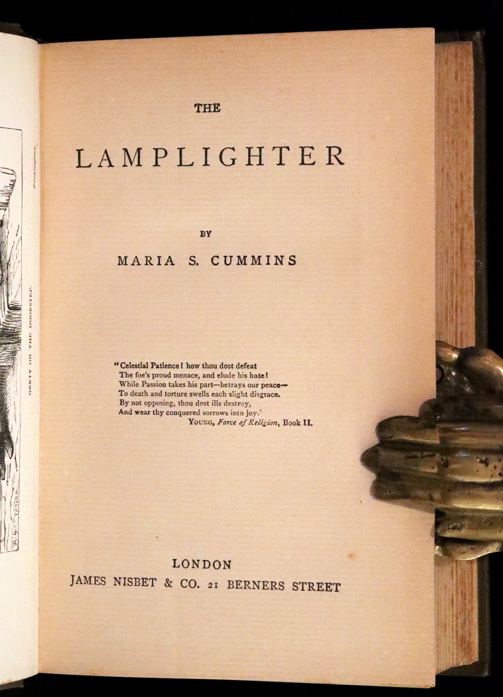 1860 Rare Victorian Book The LAMPLIGHTER by Maria Susanna Cummins
