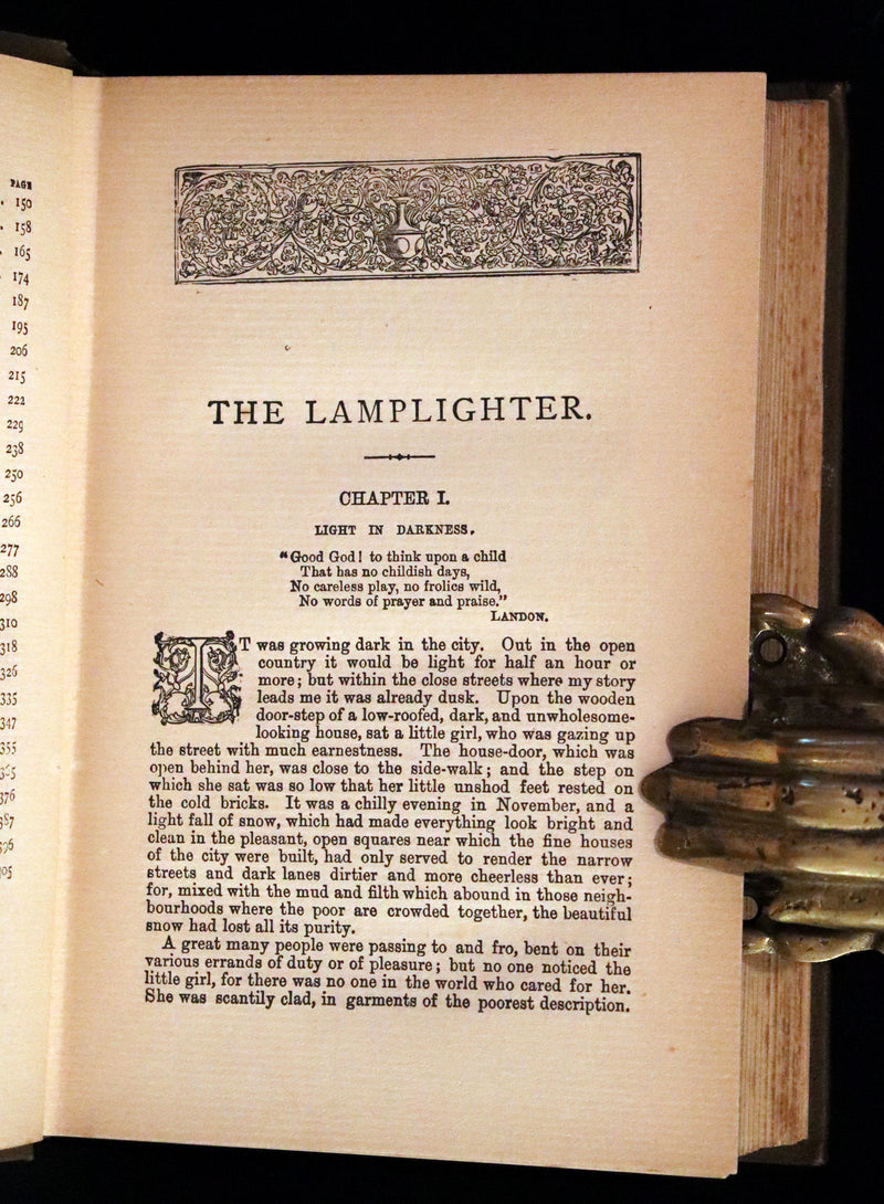 1860 Rare Victorian Book - The LAMPLIGHTER by Maria Susanna Cummins. Illustrated.