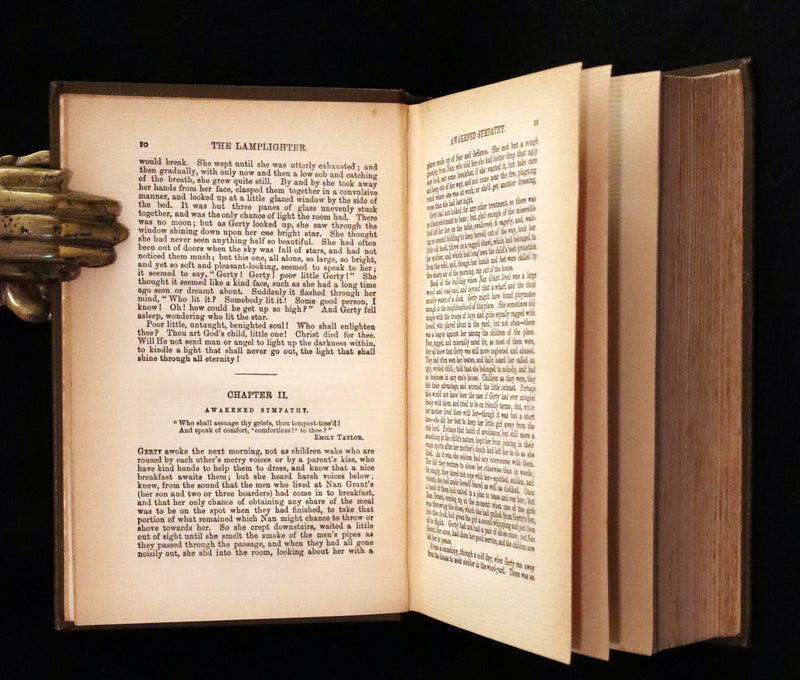 1860 Rare Victorian Book - The LAMPLIGHTER by Maria Susanna Cummins. Illustrated.