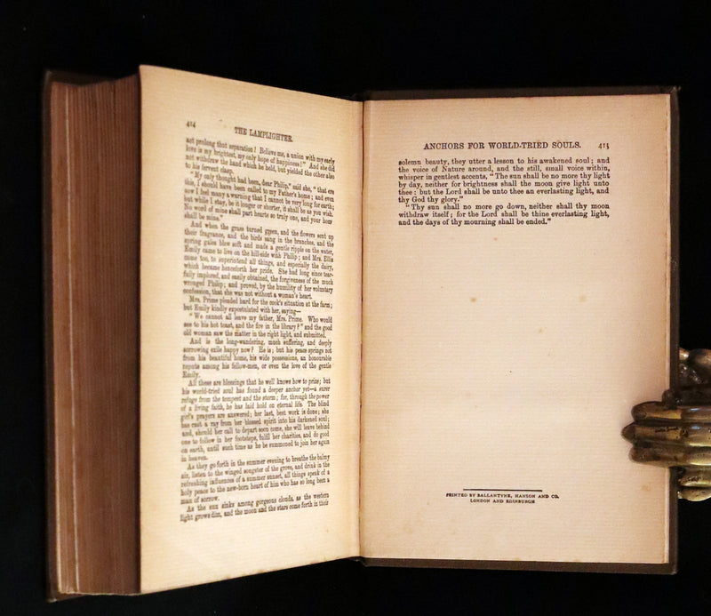 1860 Rare Victorian Book - The LAMPLIGHTER by Maria Susanna Cummins. Illustrated.