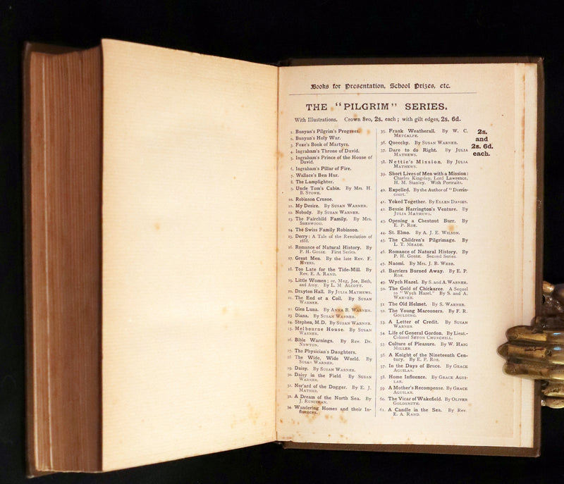 1860 Rare Victorian Book - The LAMPLIGHTER by Maria Susanna Cummins. Illustrated.