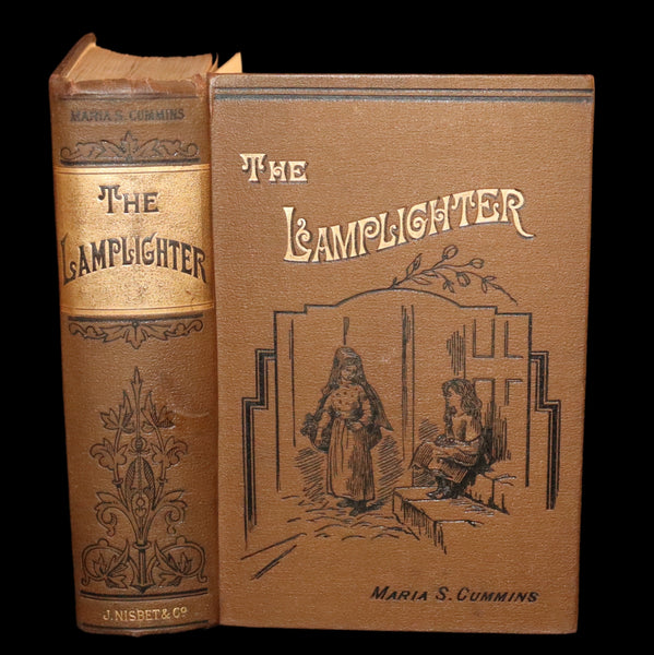 1860 Rare Victorian Book - The LAMPLIGHTER by Maria Susanna Cummins. Illustrated.