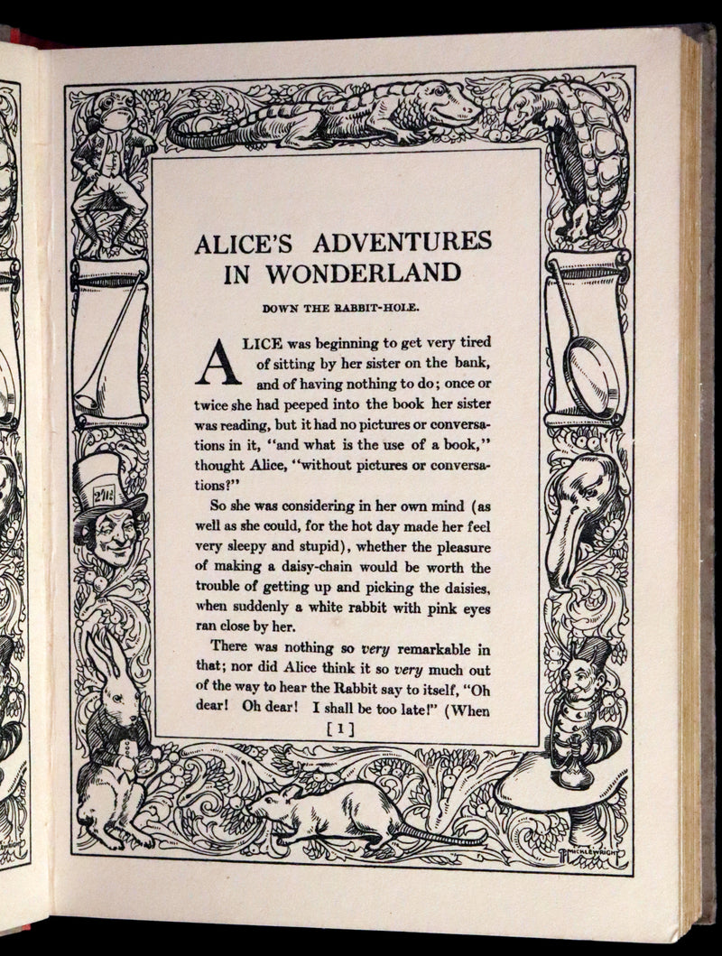 1930 Rare Book - Alice's Adventures in Wonderland Illustrated by Bessie Pease Gutmann.