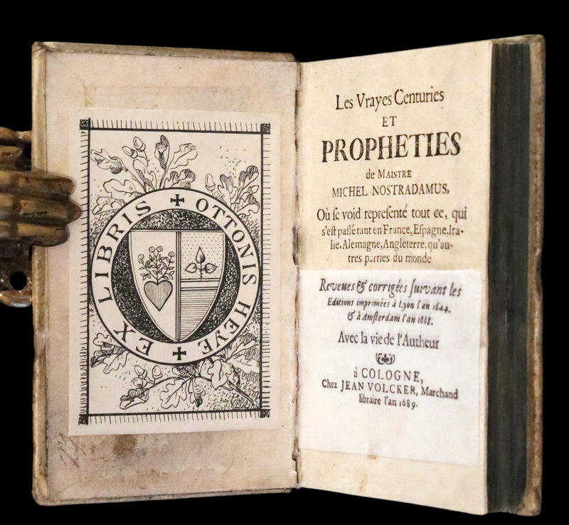 1689 Scarce French Book - NOSTRADAMUS, Les Vrayes Centuries et Propheties published by Volcker.