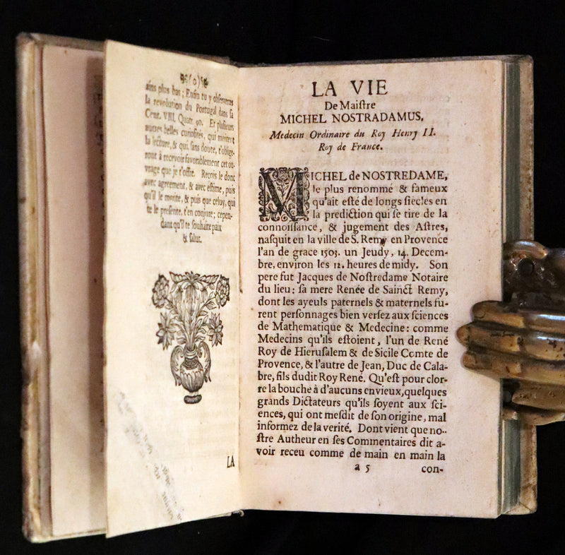 1689 Scarce French Book - NOSTRADAMUS, Les Vrayes Centuries et Propheties published by Volcker.