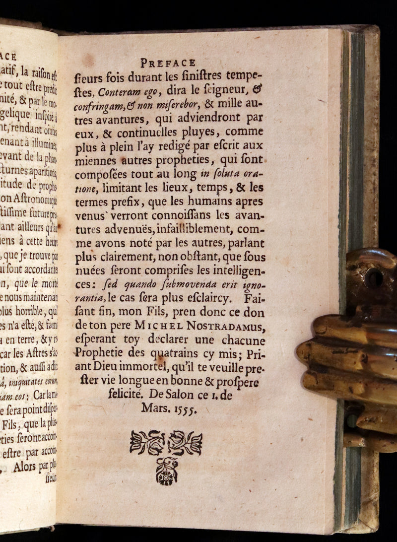 1689 Scarce French Book - NOSTRADAMUS, Les Vrayes Centuries et Propheties published by Volcker.