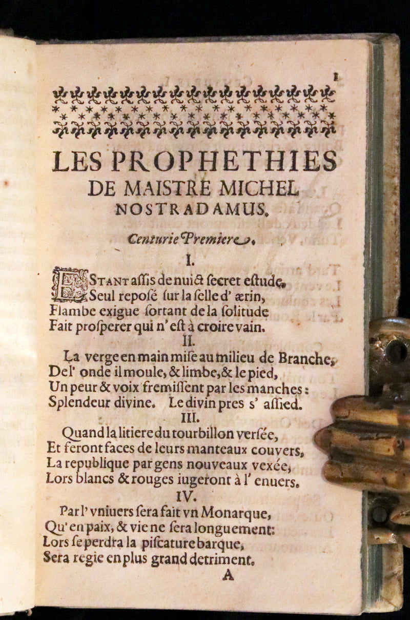 1689 Scarce French Book - NOSTRADAMUS, Les Vrayes Centuries et Propheties published by Volcker.