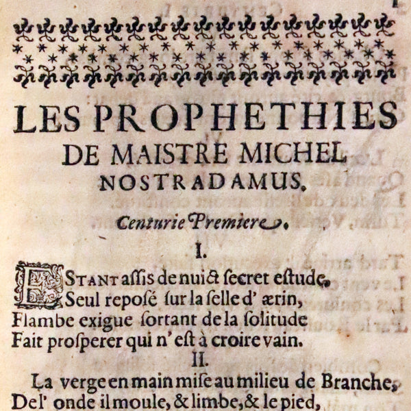 1689 Scarce French Book - NOSTRADAMUS, Les Vrayes Centuries et Propheties published by Volcker.