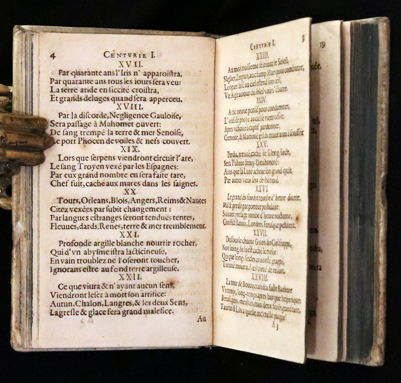 1689 Scarce French Book - NOSTRADAMUS, Les Vrayes Centuries et Propheties published by Volcker.