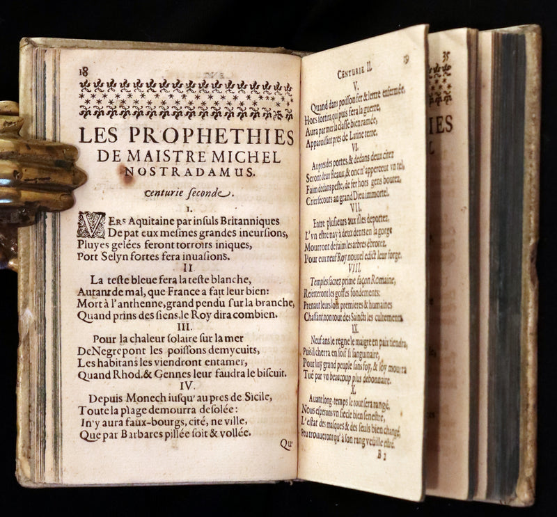 1689 Scarce French Book - NOSTRADAMUS, Les Vrayes Centuries et Propheties published by Volcker.