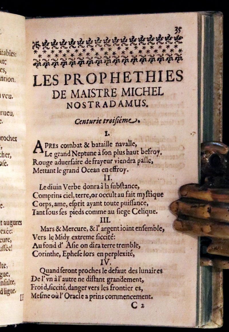 1689 Scarce French Book - NOSTRADAMUS, Les Vrayes Centuries et Propheties published by Volcker.