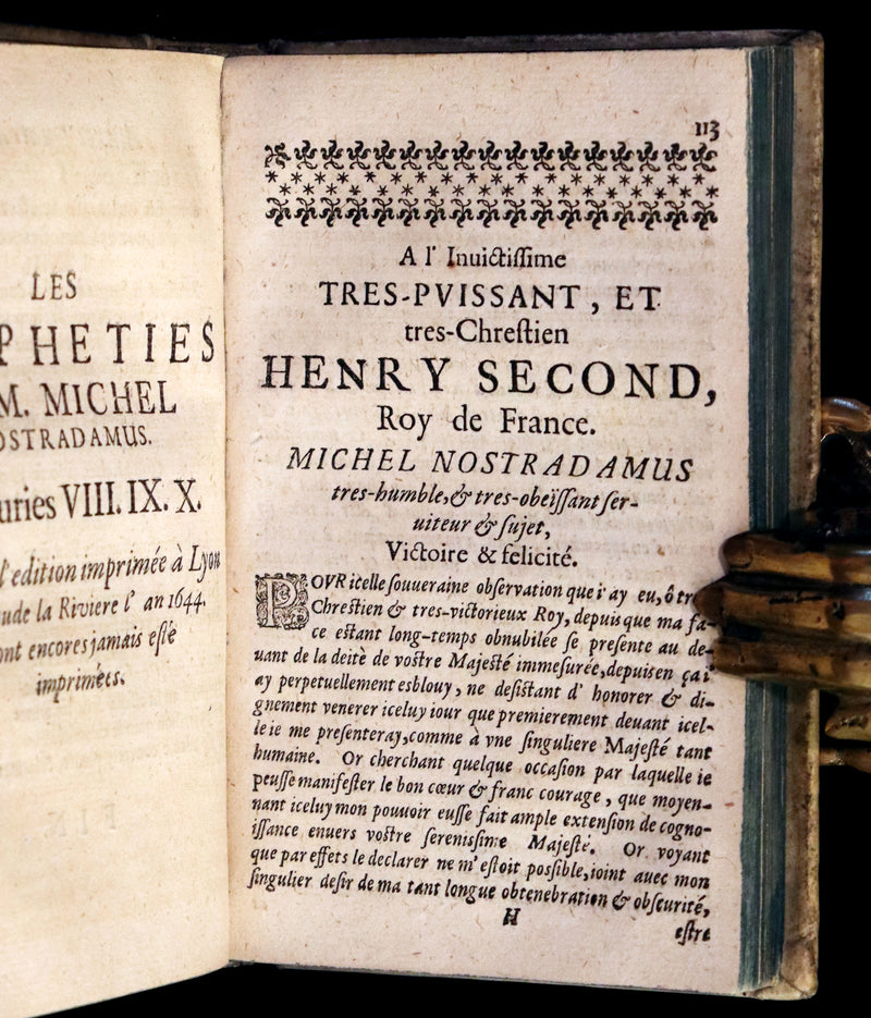 1689 Scarce French Book - NOSTRADAMUS, Les Vrayes Centuries et Propheties published by Volcker.