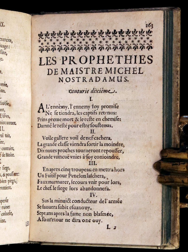 1689 Scarce French Book - NOSTRADAMUS, Les Vrayes Centuries et Propheties published by Volcker.