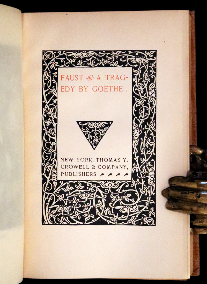 1890 Rare Book in a Scarce Binding Variant - FAUST, A Tragedy in Two Parts by Goethe.