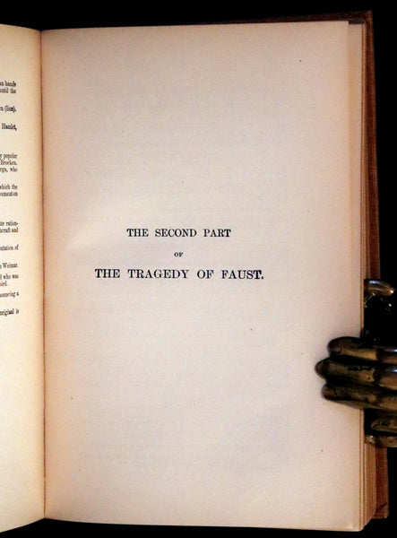 1890 Rare Book in a Scarce Binding Variant - FAUST, A Tragedy in Two Parts by Goethe.