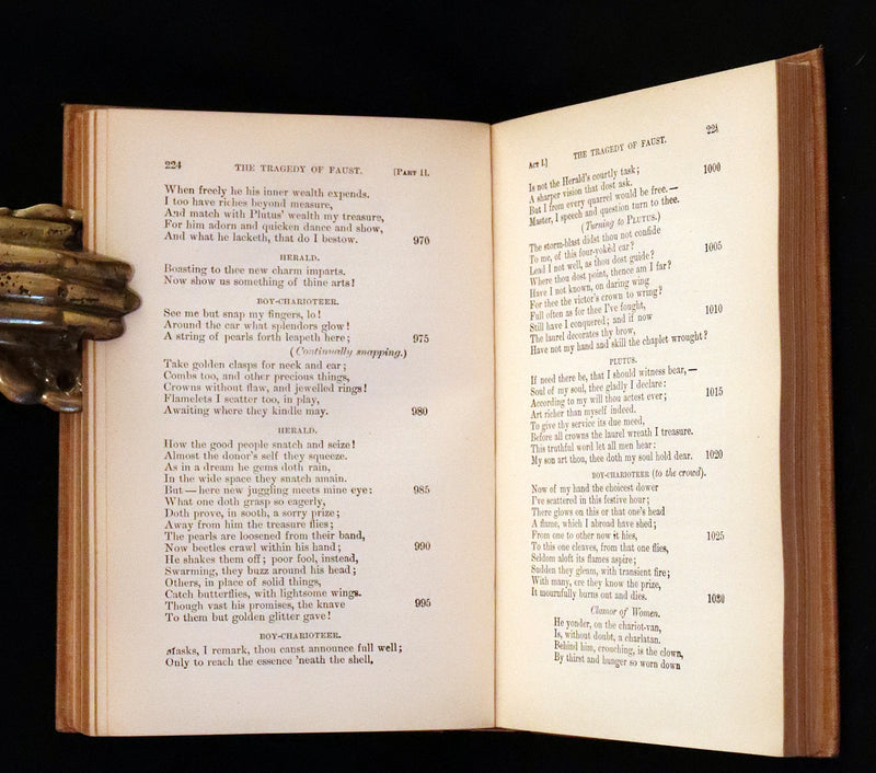 1890 Rare Book in a Scarce Binding Variant - FAUST, A Tragedy in Two Parts by Goethe.
