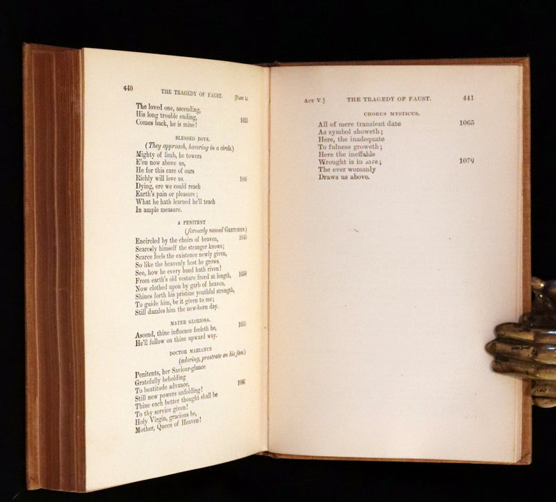 1890 Rare Book in a Scarce Binding Variant - FAUST, A Tragedy in Two Parts by Goethe.