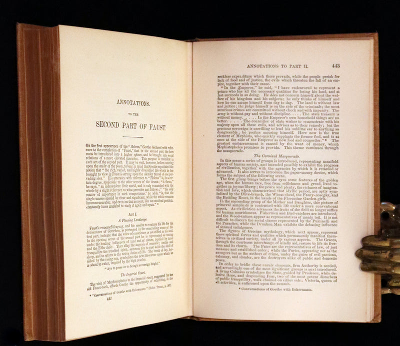 1890 Rare Book in a Scarce Binding Variant - FAUST, A Tragedy in Two Parts by Goethe.