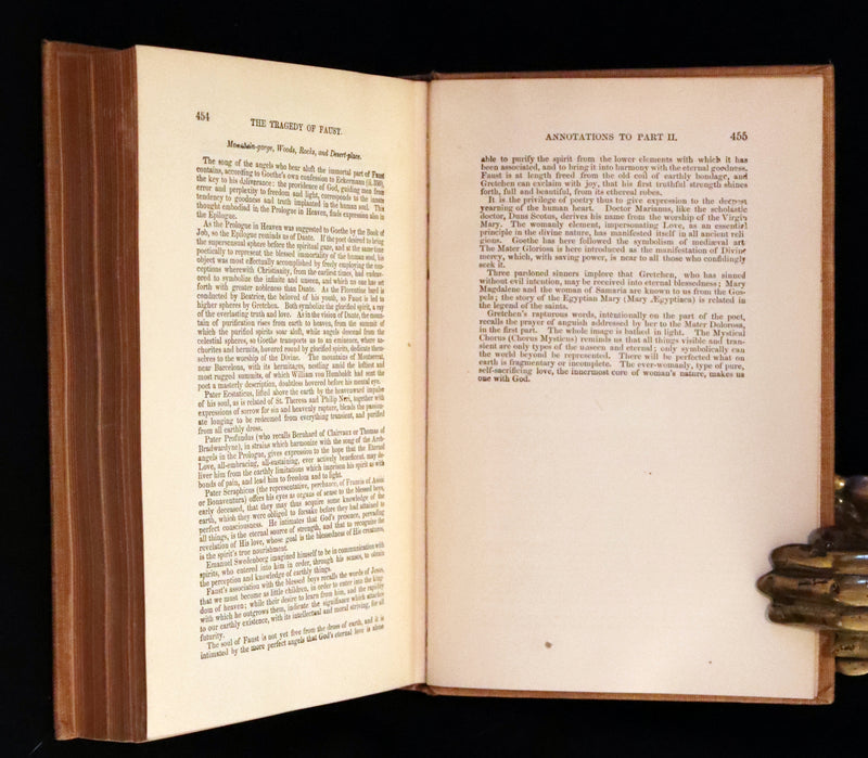 1890 Rare Book in a Scarce Binding Variant - FAUST, A Tragedy in Two Parts by Goethe.