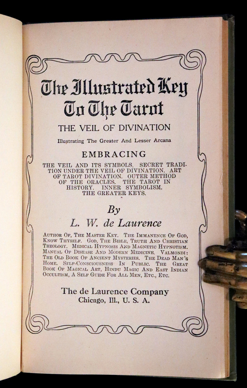 1918 Scarce Color Edition - The Illustrated KEY to the TAROT, The Veil of Divination by de Laurence.