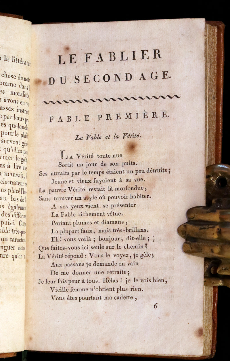 1805 Rare French Book - Illustrated Fables & Mythology - Le Fablier du Second Age.
