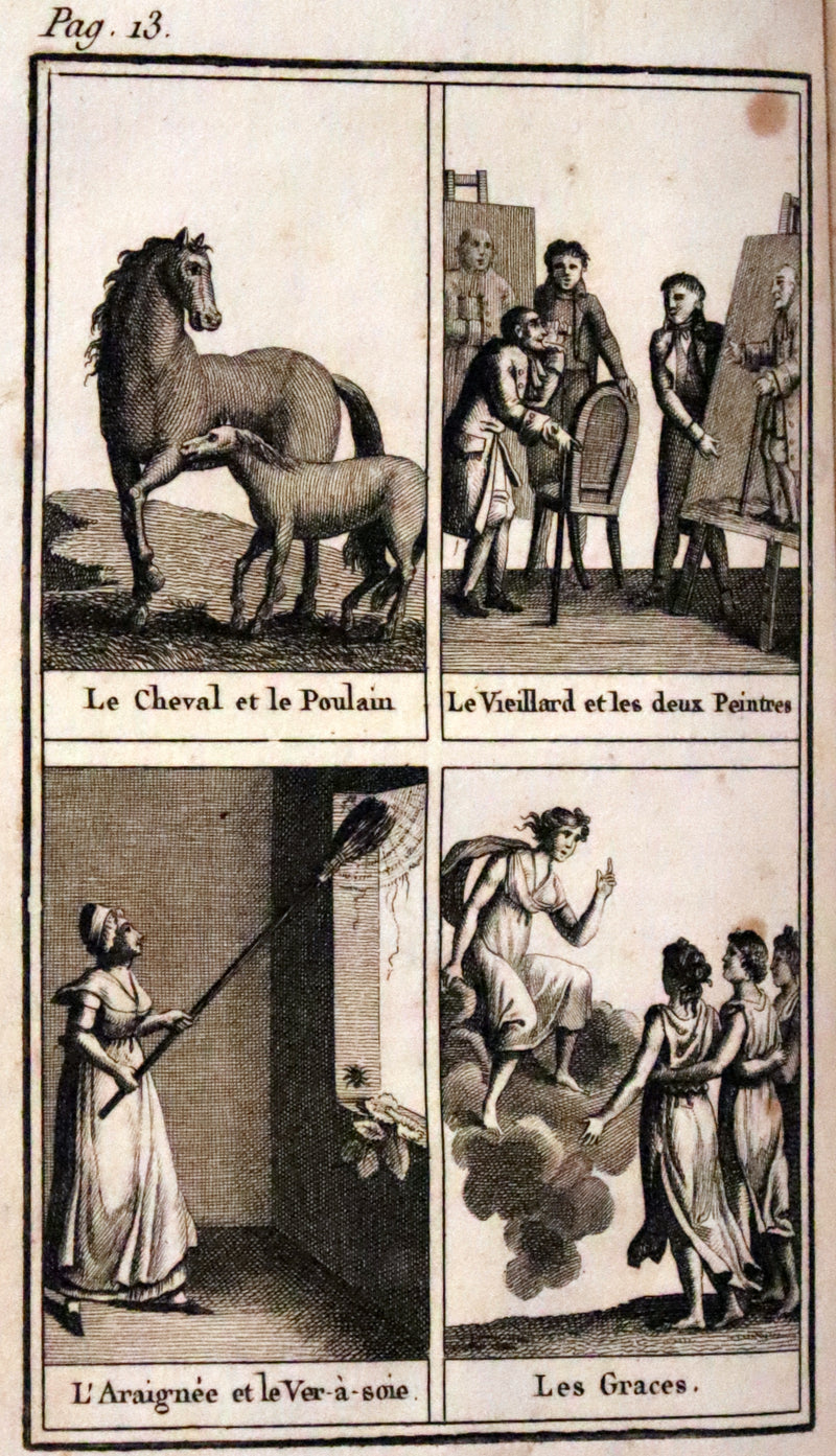1805 Rare French Book - Illustrated Fables & Mythology - Le Fablier du Second Age.