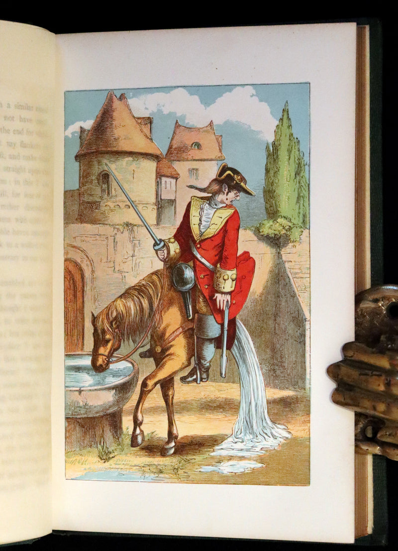 1859 Beautiful Edition - Travels & Adventures of Baron Munchausen, Color Illustrated by Crowquill.