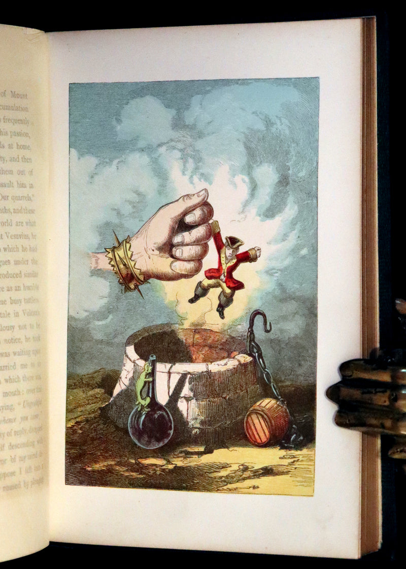 1859 Beautiful Edition - Travels & Adventures of Baron Munchausen, Color Illustrated by Crowquill.