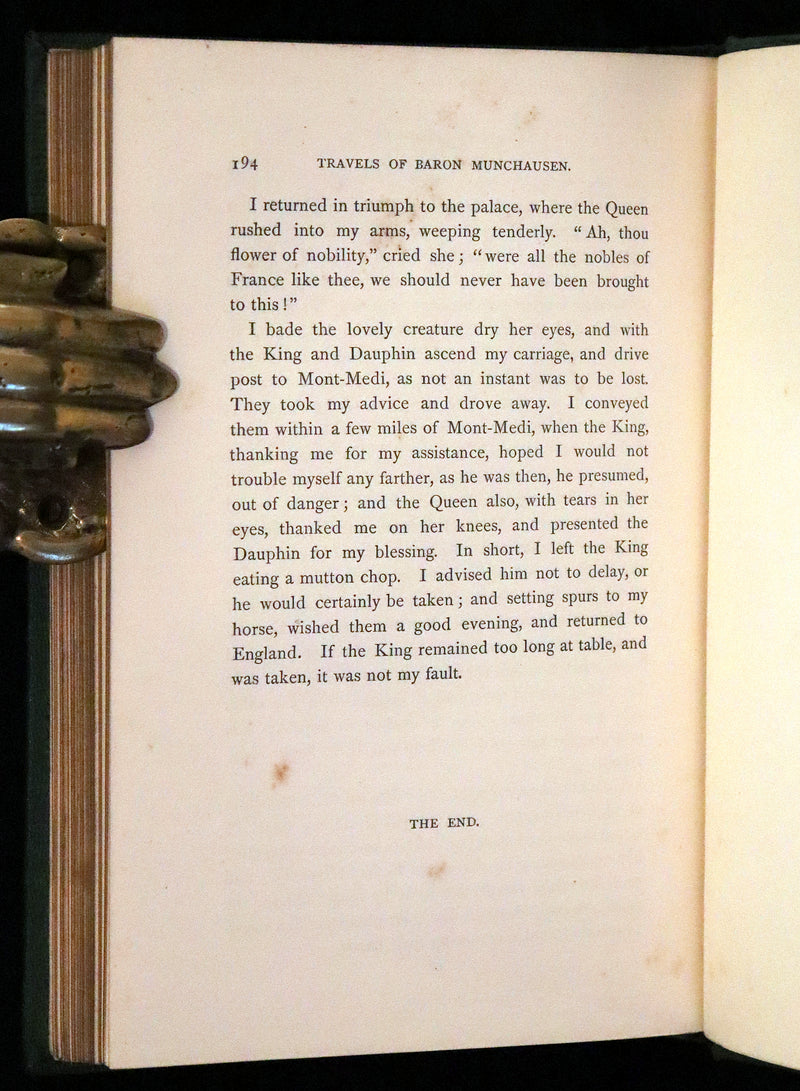 1859 Beautiful Edition - Travels & Adventures of Baron Munchausen, Color Illustrated by Crowquill.