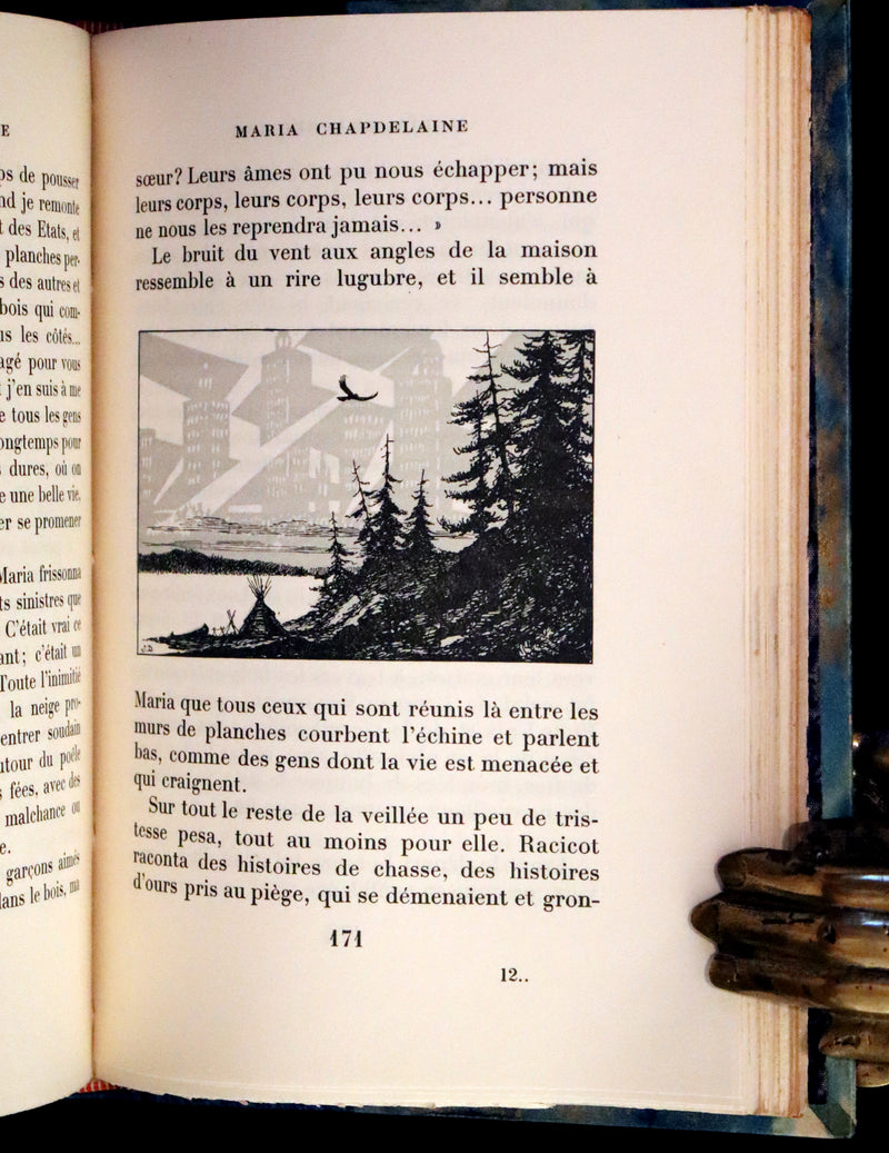 1932 Rare First Limited French Edition - Maria Chapdelaine by Louis Hemon illustrated by Jean Droit.