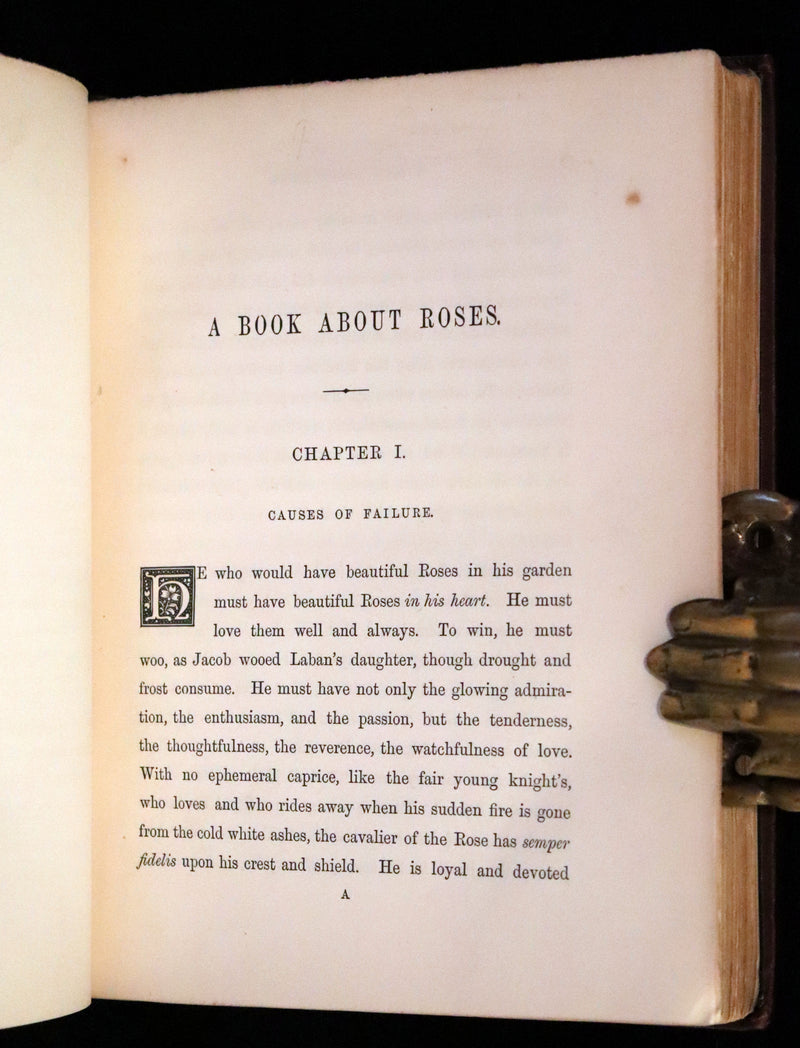 1880 Rare Victorian Gardening Book - A Book about ROSES, How to grow and show them.