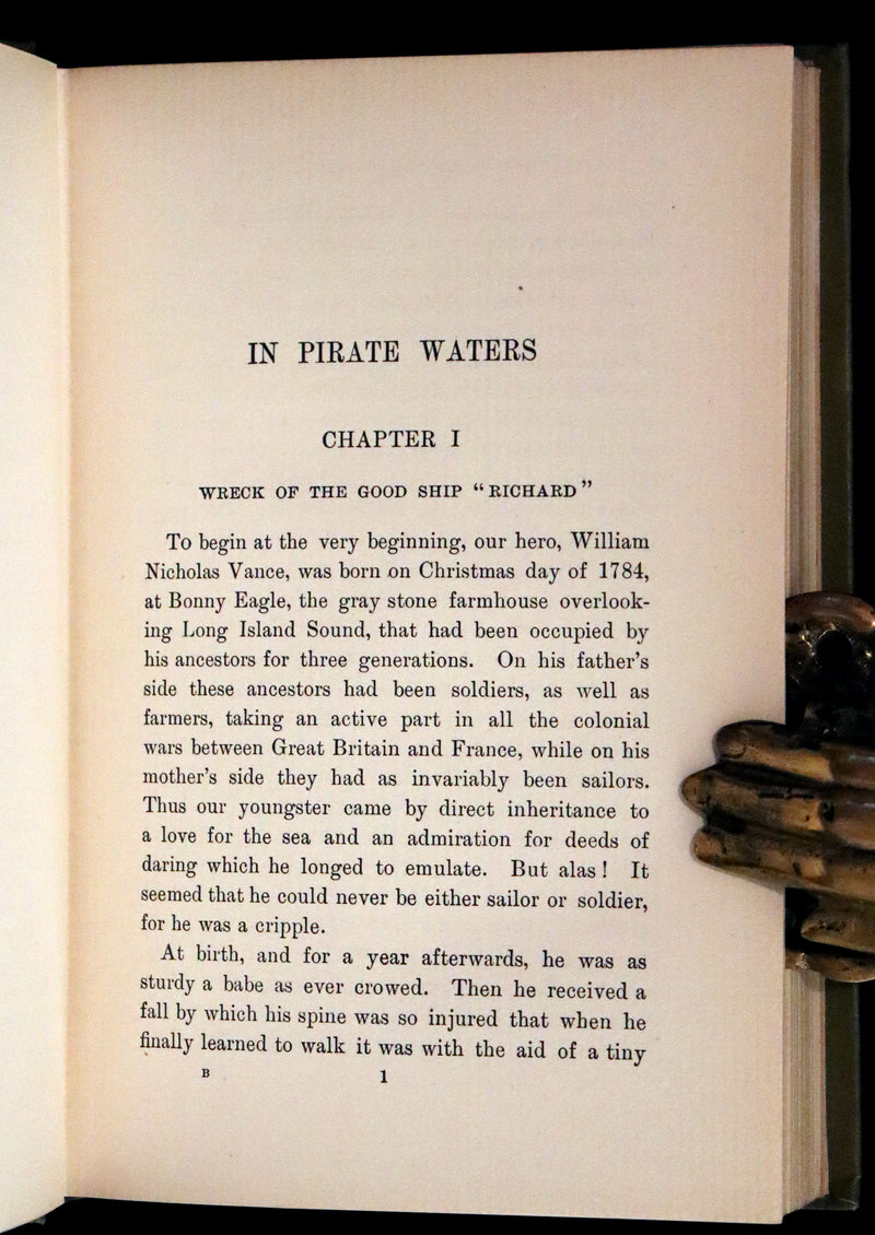 1898 Rare First Edition - In Pirate Waters, A Tale of the American Navy by Kirk Munroe. Illustrated.