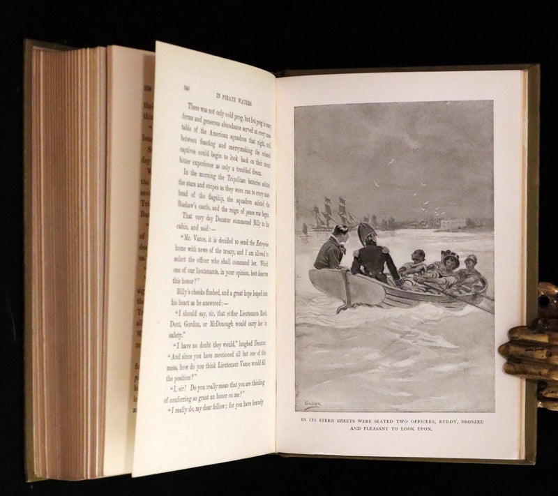 1898 Rare First Edition - In Pirate Waters, A Tale of the American Navy by Kirk Munroe. Illustrated.