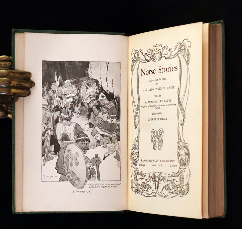 1902 Rare Book - Norse Stories Retold from the Eddas by H.W. Mabie Illustrated by George Wright.