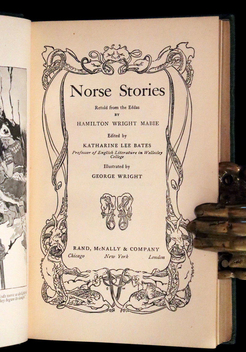 1902 Rare Book - Norse Stories Retold from the Eddas by H.W. Mabie Illustrated by George Wright.