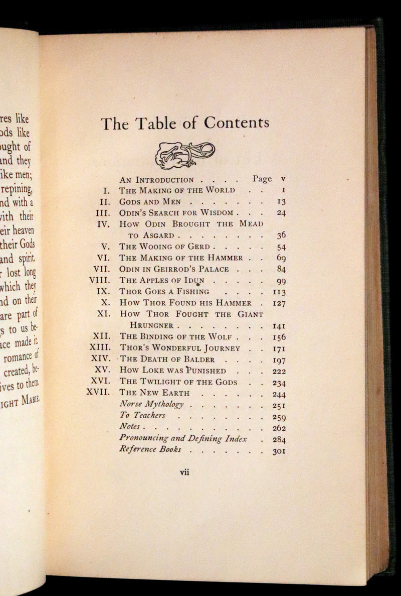 1902 Rare Book - Norse Stories Retold from the Eddas by H.W. Mabie Illustrated by George Wright.