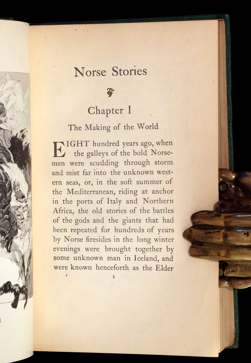 1902 Rare Book - Norse Stories Retold from the Eddas by H.W. Mabie Illustrated by George Wright.