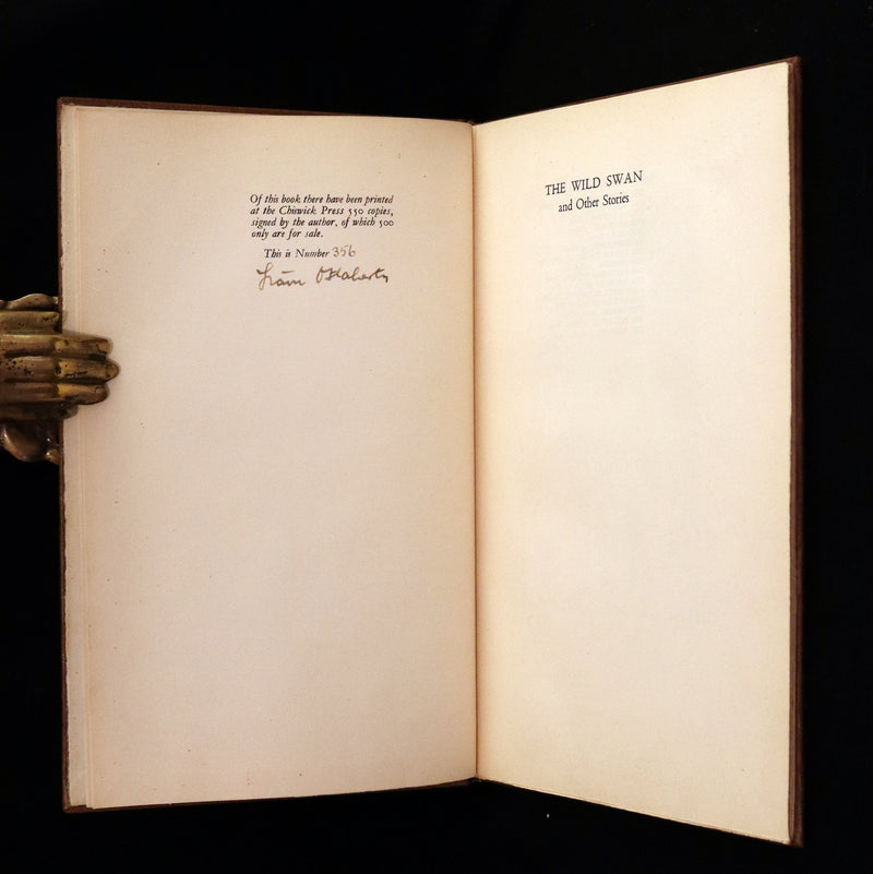 1932 First Limited Edition Signed by Irish Writer Liam O'Flaherty - The Wild Swan And Other Stories.