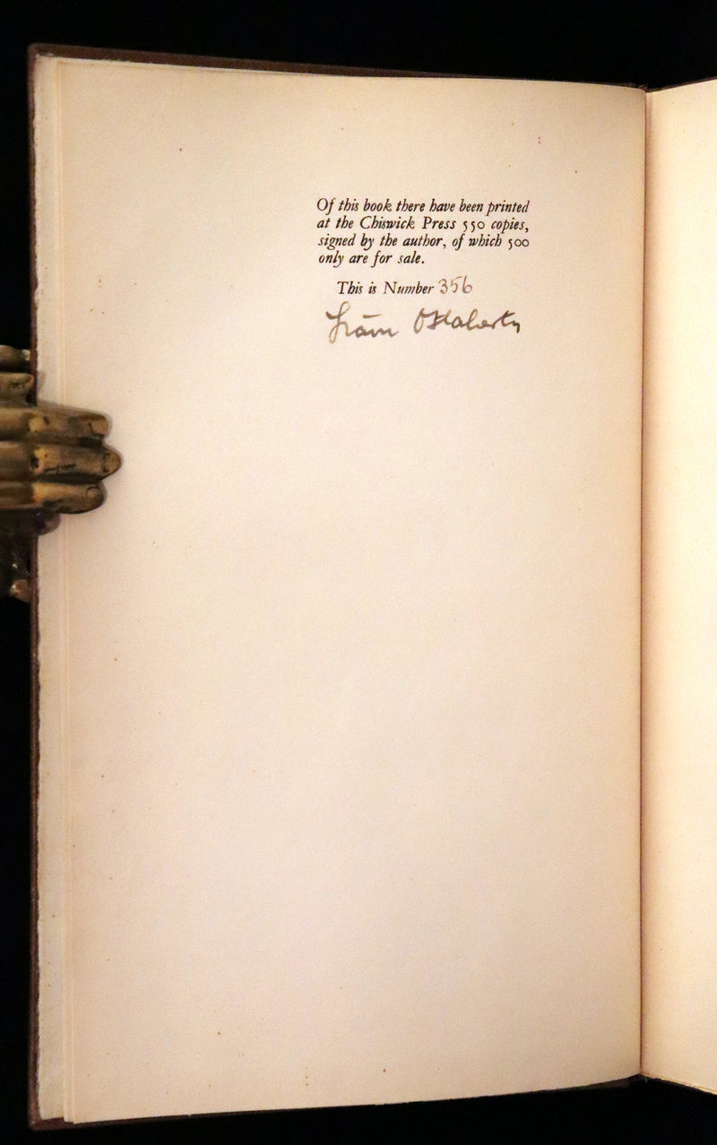 1932 First Limited Edition Signed by Irish Writer Liam O'Flaherty - The Wild Swan And Other Stories.