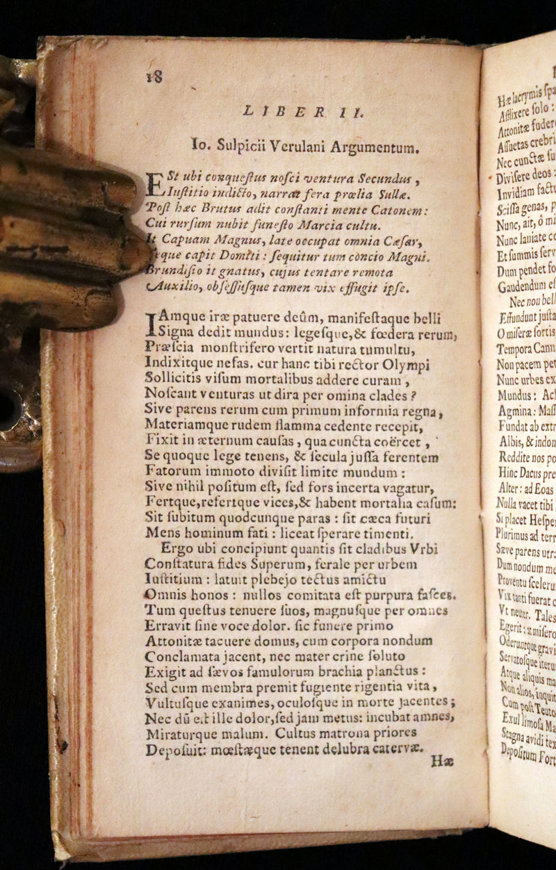 1651 Rare Latin Vellum Book - Lucan's Pharsalia - Civil war between Julius Caesar and the Senate.