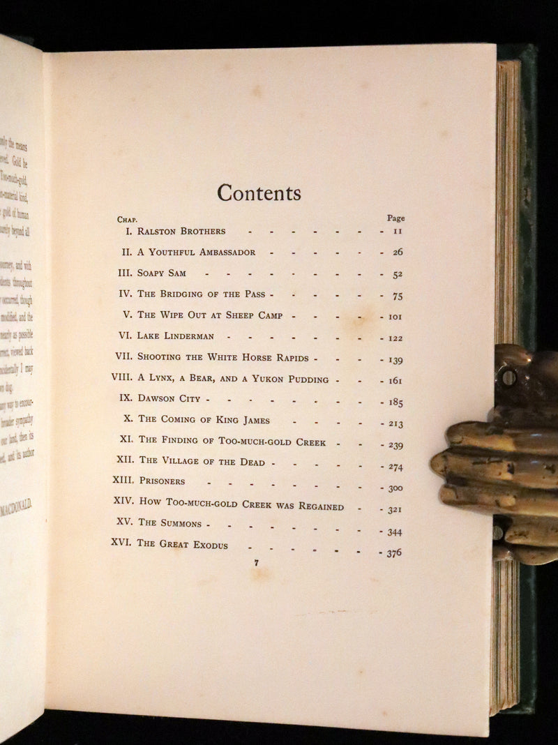 1909 Rare Book - The White Trail A Story of the Early Days of Klondike by Alexander MacDonald.