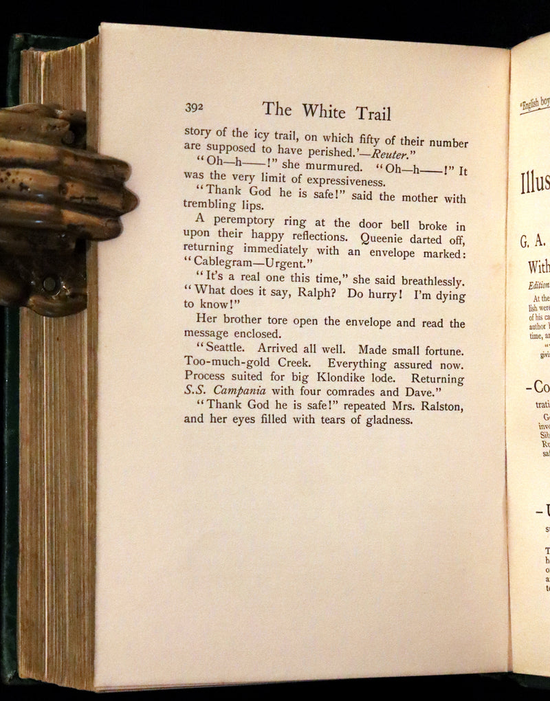 1909 Rare Book - The White Trail A Story of the Early Days of Klondike by Alexander MacDonald.