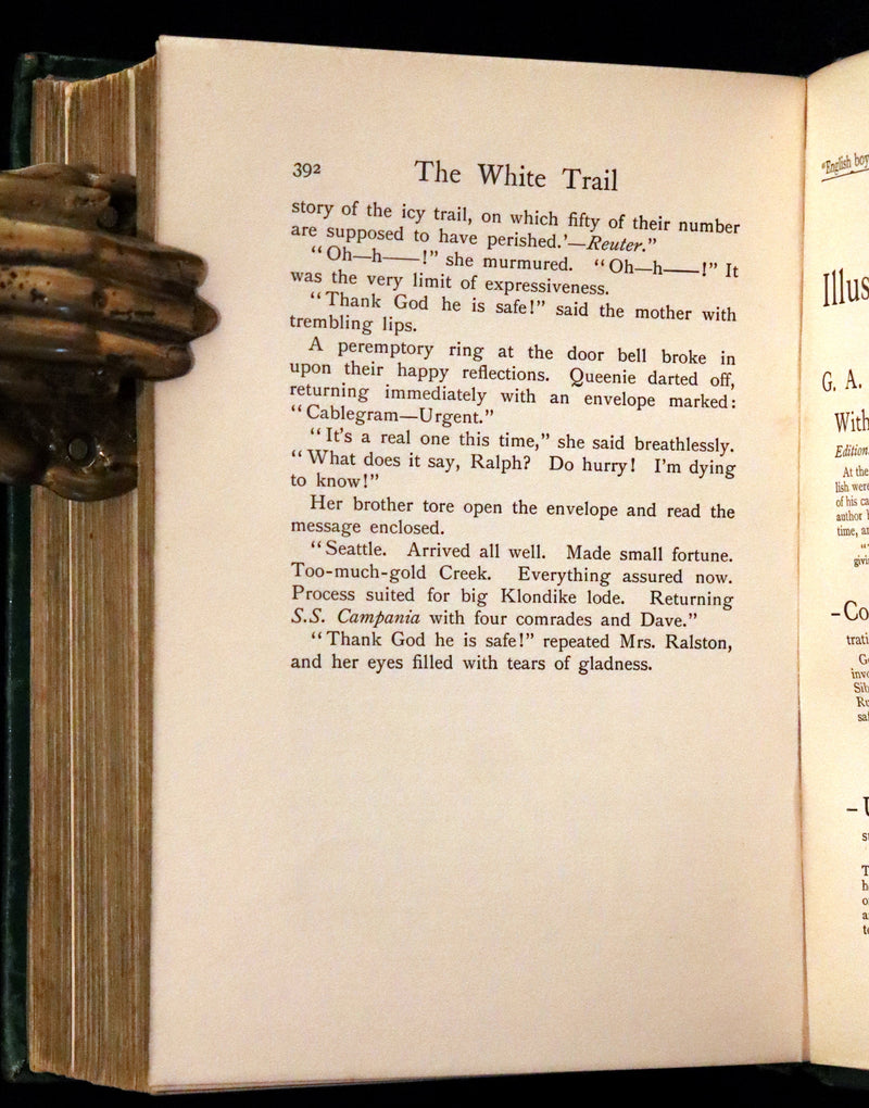 1909 Rare Book - The White Trail, Early Days of Klondike by Alexander MacDonald.
