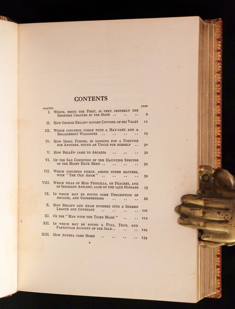 1914 Rare First Edition bound by Asprey - The Money Moon, a Romance by Jeffery Farnol illustrated by Edmund Blampied.