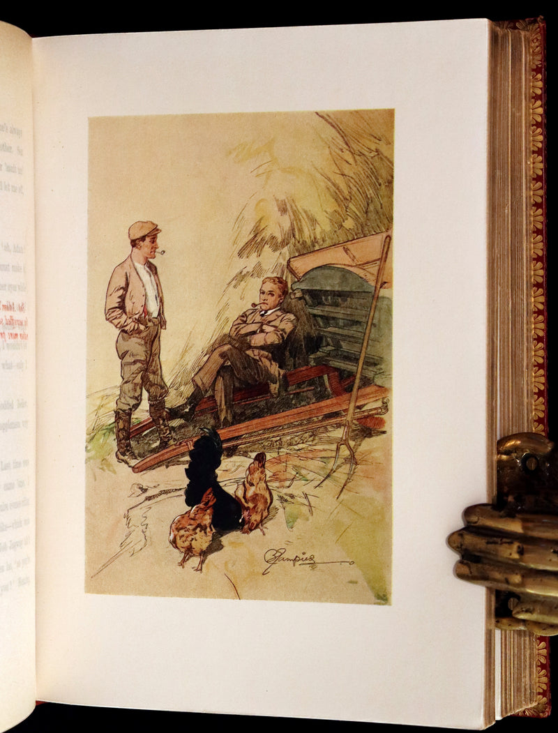 1914 Rare First Edition bound by Asprey - The Money Moon, a Romance by Jeffery Farnol illustrated by Edmund Blampied.