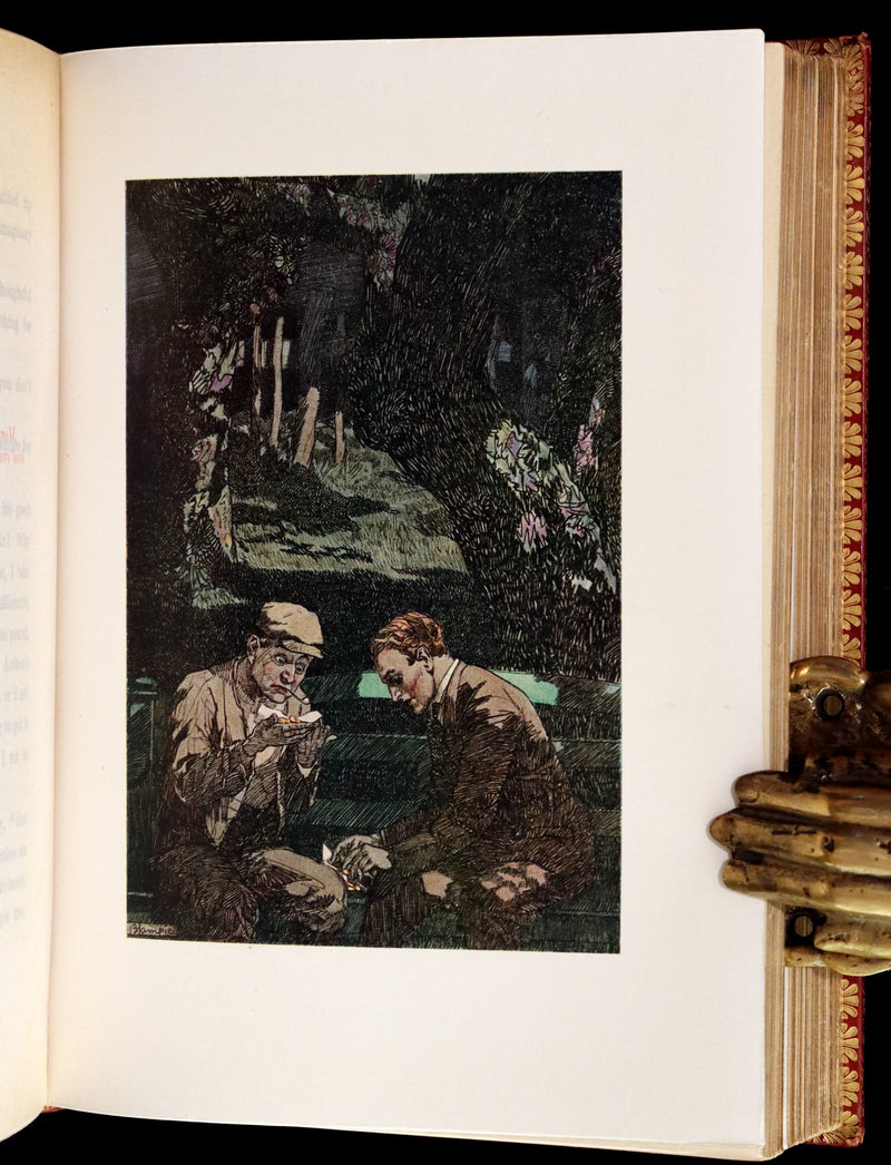 1914 Rare First Edition bound by Asprey - The Money Moon, a Romance by Jeffery Farnol illustrated by Edmund Blampied.